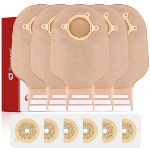 Stomabeutel für Stoma, zweiteilig, entleosierbar, für Erwachsene mit Verschluss, 15 mm - 60 mm, zuschneidbar, Stomabeutel für Kolostomie, Ileostomie, Stoma-Pflege (40 x Beutel + 20 x Barrieren), 60