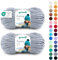 Gründl Wolle Funny uni - weiche Chenille Wolle zum Häkeln - Kuschelig und hautfreundlich - 100% Polyester - 2 Knäuel 100 g / 120 m - Nadelstärke 5-6, Hellgrau