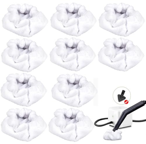 Sgizoku Kleine Motorhaube (Dreieck) Dampfreiniger-Pads, kompatibel mit Dupray Dampfreinigern usw., für das dreieckige Bürstenwerkzeug, wiederverwendbares, waschbares Dampf-Mikrofasertuch-Zubehör, 10