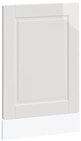 vidaXL Dishwasher Front Panel - High Gloss White Engineered Wood, 45x1.5x67 cm, Modern Kitchen Appliance Cover