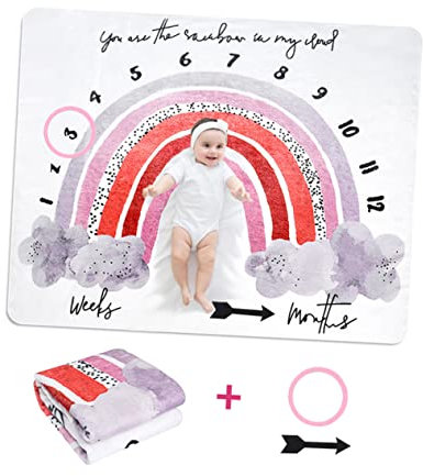 COOPHYA Monatliche Decke Baby Fotografie Hintergrund Tuch Set 120x100cm Prop Für Neugeborene Baby Dusche