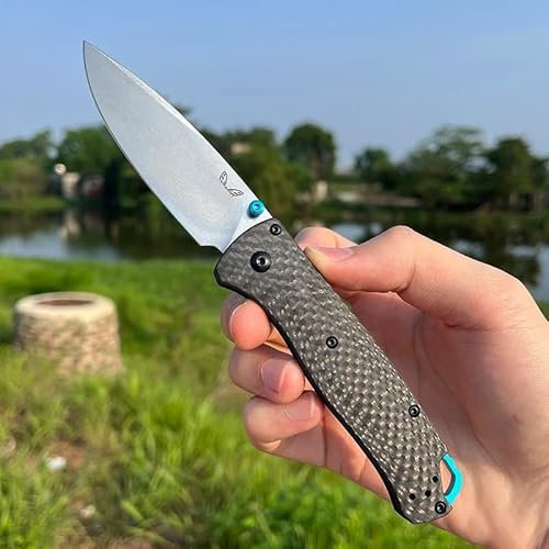 Amacigana Amacigana16.3cm-Klappmesser Taschenmesser, faltbares Klingenmaterial nimmt S90V, Kohlefasergriff, geeignet für Outdoor, Wandern, Camping