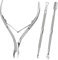 Delanie 3pcs Pince à Cuticules, Repousse-cuticules avec fourchett, Professionnel Outils de Manucure Pédicure pour Peaux Mortes et Cuticules d'Ongles