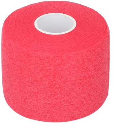 TEUOPIOE Badminton Grip Cushion Wrap 60mm Wide, 20m Long Shock Absorbing Tennis Racket Grip Tape with Backing Film for Badminton, Tennis, Squash, and Paddle Players (Red)