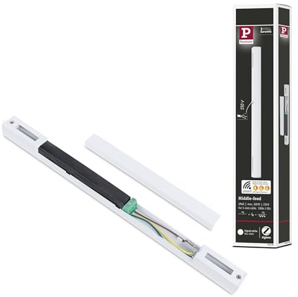 Paulmann 95668 URail Einspeisung Zigbee 3.0 Mitteleinspeisung 304x21 mm max. 100W Signalweiß