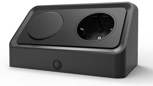 Kalb Vetra - Enchufe en ángulo con interruptor basculante para salida de cables, conexión directa de 230 VAC, incluye plantilla de perforación, enchufe individual para montaje en muebles y armarios de