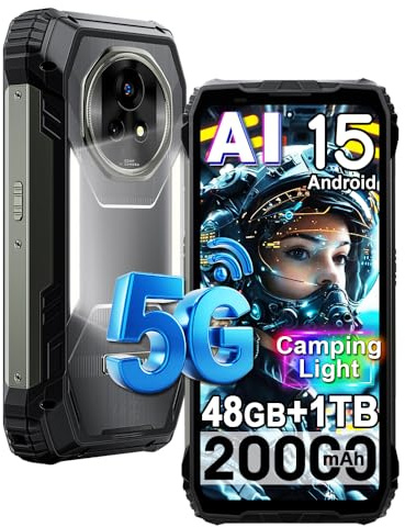 Blackview XPLORE 2 (48Go+1To) 5G Smartphone Portable Incassable, Dimensity 8300 Android 15 Téléphone Débloqué, 50MP+50MP, 6.73 FHD+, Haut-parleur 2*2W, 20000mAh Smartphone Etanche, 4G/5G/NFC/OTG/GPS