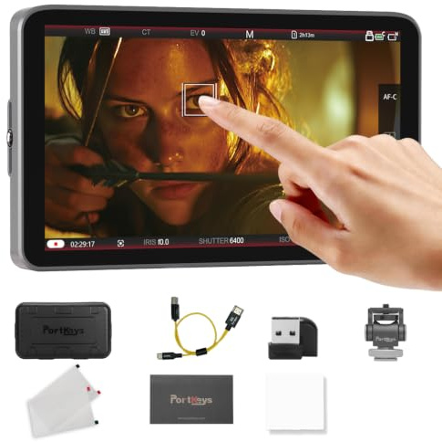 Portkeys LH7C Monitor da Campo 7 con Controllo Fotocamera Monitor Esterno HDMI 4K Touch Focus 1000 Nits Output 3D LUT, Cavi controllo e HDMI inclusi, Compatibile con A7S III, FX3, A7 IV, A1