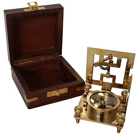 aubaho Kompass Maritim Peilkompass Schiff Navigation Messing Glas Replik Antik-Stil 9cm