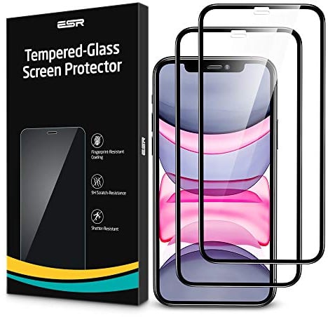 ESR Protector de Pantalla para iPhone 11/iPhone XR, 2 Unidades, Cristal Vidrio Templado 9H, 3D Cobertura Completa, Antiarañazos, Antihuellas, Sin Burbujas