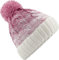 Neverless Strick-Mütze Herren Grobstrick Pudel-Mütze zweifarbig Ombré Bommel-Mütze Winter-Mütze rosa Unisize