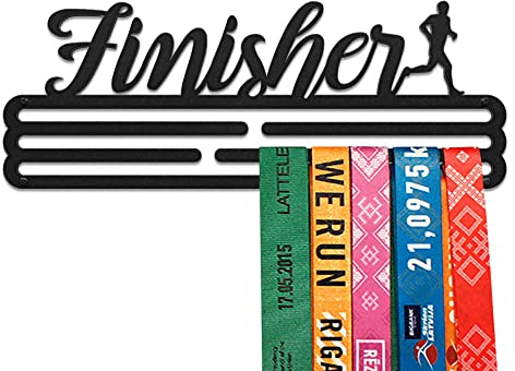 United Medals Finisher Sport Porta Medaglie Acciaio - Nero | 30 medaglie | Medal Hanger Display | Steel Medal Holder