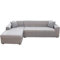ele ELEOPTION Sofa Überwürfe elastische Stretch Sofa Bezug 2er Set 3 Sitzer für L Form Sofa inkl. 2 Stücke Kissenbezug (Hellgrau)