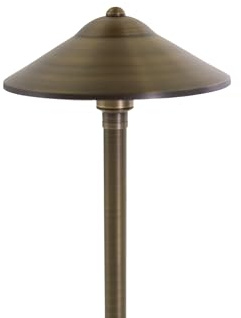 VOLT Max Spread 12V Solid Brass Path Light (25 Tall, 9 Shade), Bronze