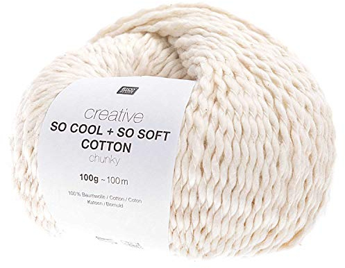 Rico Creative So Cool + So Soft Cotton Chunky 001 creme, dickes Baumwollgarn