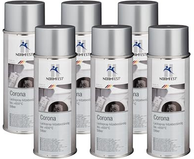 Normfest Lackspray hitzebeständig Corona silber matt 6x 400 ml