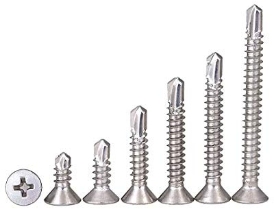 BOZONLI Schrauben Bohren, Endstückschrauben, Senkkopf Kreuzschlitz Selbstbohrend Selbstschneidende Metallschrauben für Blechbefestigung, M5.5×25mm,20 pcs