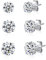 SILBERTALE Ohrringe Ohrstecker Silber 925 Damen Set für Mehrere Ohrlöcher 3er Paare mit Zirkonia 3mm-8mm
