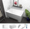 ECOLAM® Badewanne Capri Mini Polimat kleine Wanne Rechteck Acryl weiß 120x70 cm + Schürze Ablaufgarnitur Ab- und Überlauf Automatik Füße Silikon Komplett-Set