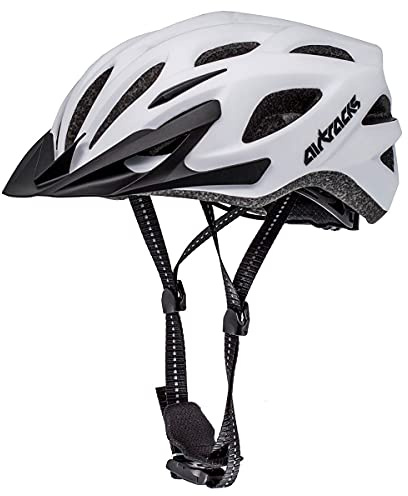 Airtracks Fahrradhelm für Damen und Herren Savage KJ-201 - Allround Radhelm - Visier - Leichter EPS-Körper - IN Mould - Verstellbar - Reflektoren - Größen S/M 53-58 L/XL 58-63cm