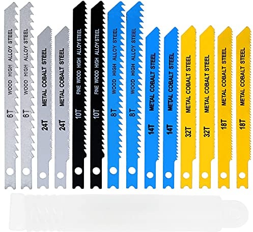 Set lame per seghetto alternativo 14 pezzi, lame per seghetto alternativo a U per legno, metallo, plastica, PVC