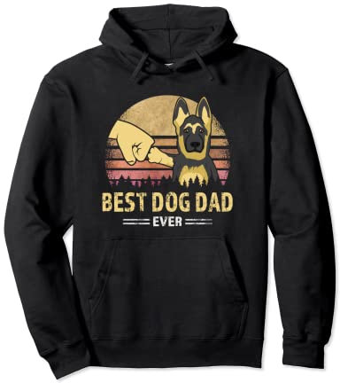 Bester Hundepapa Schäferhund Papa Vintage Welpen Design Hund Pullover Hoodie
