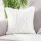 Mandioo Baumwolle gestrickte weiße dekorative Lumbar Wurf Kissenbezüge Weiche Gemütliche Kissenbezug Luxus Moderne Dekorativ Couchkissen Kissenhülle für Sofa Couch Wohnzimmer 40x40 cm