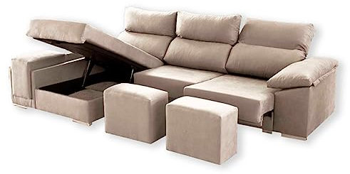 SHIITO Sofá 2 Plazas con Chaise Longue a la Izquierda Modelo Kenia
