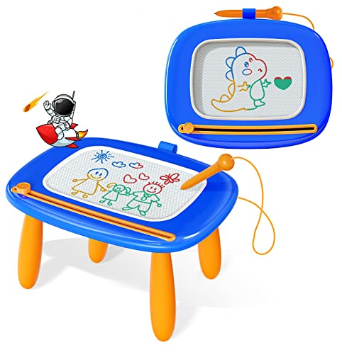 Kikidex Magnetic Drawing Board for 1-3 Year Old Kids, Boy Toys for Toddlers, Birthday for 1 2 3 Year Old, Etch a Sketch for Kids, Doodle Board for Age 1-3 (Dark Blue)
