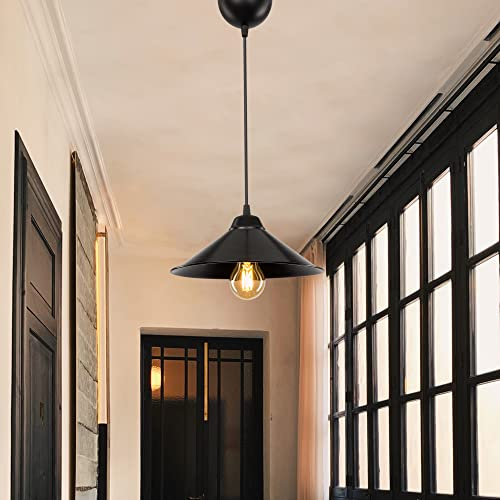 lux.pro Pendelleuchte Hereford Hängelampe Schwarz Küchenlampe hängend 1 x E27 Wohnzimmerlampe Vintage Industriedesign
