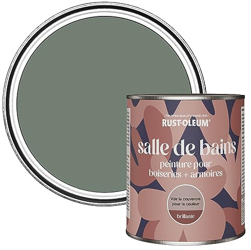 Rust-Oleum Green Moisture Resistant Bathroom Wood and Cabinet Paint in Gloss Finish - Serenity 750ml