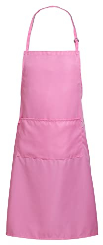 Zihuatailer verstellbare Schürze für Küche Kochen/Backen/Malen/Hausarbeit, Kochenschürze Küchenschürze für Männer Damen - Rosa