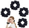 Ikadiya Haargummi[4 Stück], Haare Ringe, Haargummis Elastische Haarbänder Pferdeschwanz, Haargummis Scrunchies Satin, für Damen und Mädchen(Schwarz)