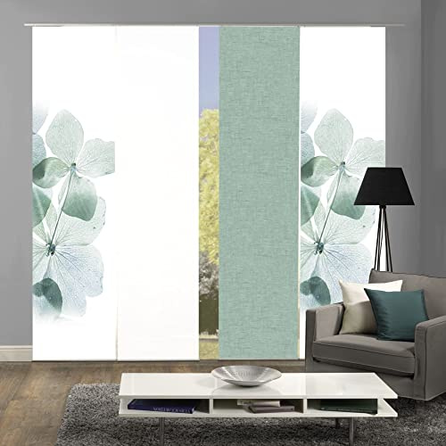 4er-Set Schiebegardinen MARCELLA blickdicht, Höhe 245 cm, mint