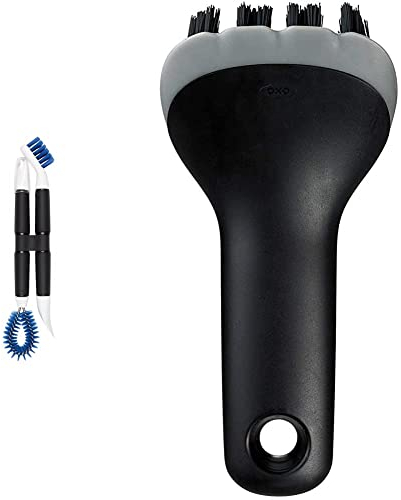 OXO Good Grips Reinigungsbürsten-/Silikonbürstenset für Küchenutensilien & 1312480 Good Grips Grillbürste für Elektrogrills und Sandwichtoaster, Schwarz, 15 x 7.6 x 7.6 cm
