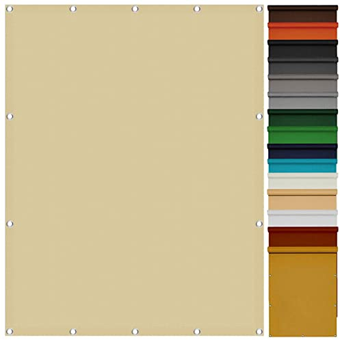 Voile Ombrage Rectangulaire étanche 3 x 5 m UV Protection Bache ombrage Voile Solaire avec Corde Libre Facile À Plier pour La Couverture VéGéTale Serre Pergola, Jaune Sable