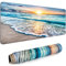 Grand tapis de souris de jeu étendu 89 x 40 cm XXL avec base antidérapante et bords cousus pour ordinateur, bureau, clavier et ordinateur portable, plage