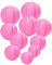 Meisax 10 Stücke Lampions 20cm Rund Papier Lampenschirm Rosa Rot Papierlaterne Classic Bamboo Style Papierlampion für Hochzeitsdeko Geburtstag Garten