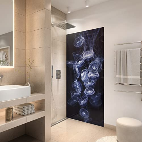 StickerProfis Duschrückwand selbstklebend 1,8mm - QUALLE - hochglänzende Kunststoff Wandverkleidung für Badewanne und Dusche & Duschkabine