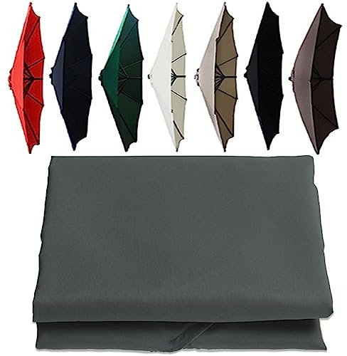 3m 6 Rippen 8 Rippen Sonnenschirm Ersatz Abdeckung Ersatzbezug, Ersatz-Baldachin Für Terrassenschirm, Outdoor Sonnenschirm Bespannung, Regenschirm Ersatz Stoffbezug ( Color : Gray , Size : 3m-8Arms )
