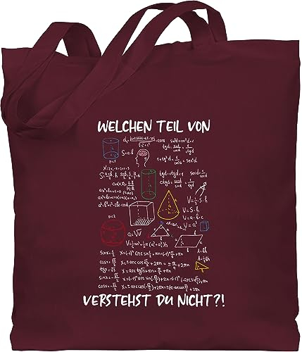 Baumwolltasche - Lehrer - Taschen - Welchen Teil von Mathe Physik Rechnen verstehst du nicht I Geschenk Mathelehrer I Mathelehrerin - Unisize - Bordeauxrot - physiker tasche lehrer-tasche teacher