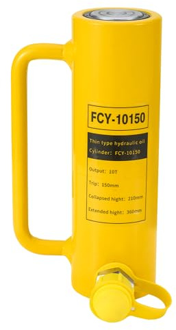 MMNZE 10T 150mm/6in Long Stroke Hydraulic Cylinder Jack Porta Power Ram Jack Lifting Cylinder Retract Automatically for Machinery Shipbuilding Bridge Construction
