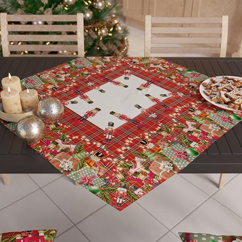 PETTI Artigiani Italiani - Centrotavola Natalizio, Centrotavola da Tavolo Cucina Natalizio, Runner Centrotavola 90x90 cm, Centrotavola Soldatini, 100% Made in Itay