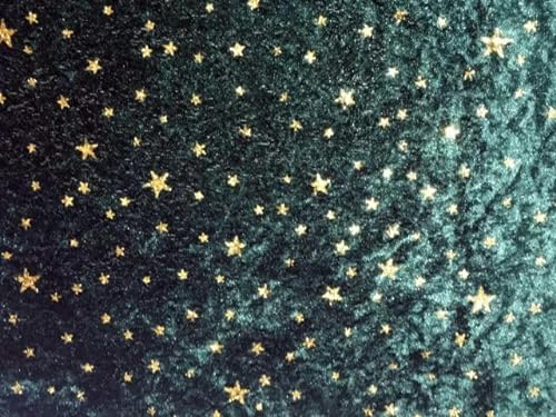 Pannesamt Sterne grün dunkelgrün Sternenhimmel Meterware
