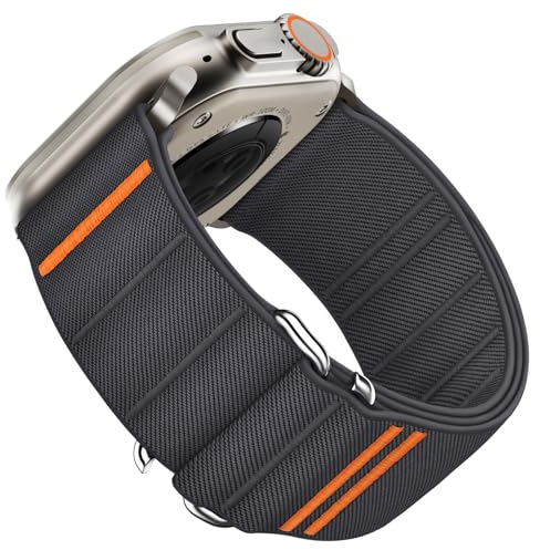 Suitisbest Armband Kompatibel mit Apple Watch Ultra Armband 49mm 46mm 45mm 44mm 42mm, Nylon Sport Band mit S-Haken für Apple Watch Ultra 2 / Ultra SE Serie 10 9 8 7 6 5 4 3 2 1