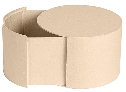 Décopatch BT087C – EIN Ständer aus braunem Pappmaché, 16 x 16 x 10 cm, runde Box mit Schublade