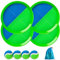 U&C Planet Klettballspiel Wurfspiel Wasserdicht Ball Kinder 3-12 Jahre alt 2er Set Strandbälle 4 Paddel & 4 Bälle mit 1 Aufbewahrungstasche Toss und Catch Ball Familie Outdoor Spiele, blau und grün