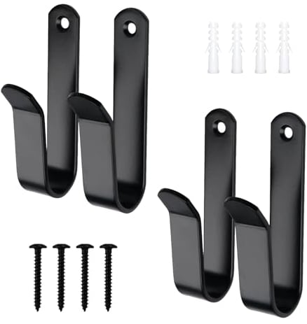4 Pezzi Supporto da Parete per Snowboard, Appendiabiti per Snowboard Wall Mount, Espositore per Snowboard in Acciaio Laminato a Freddo, Porta Snowboard da Parete per Sci, Longboard, Wakeboard (Nero)