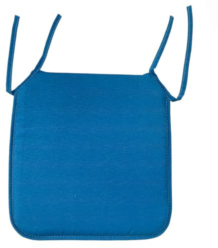 Acomoda Textil – Cojines para Silla de Espuma con Tela y Cintas de Sujeción 40x40 cm. Asiento Acolchado, Mullido y Cómodo para Interior y Exterior de Comedor, Jardín y Terraza. (Azul, 6 Unidades)
