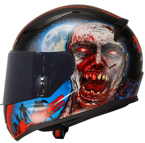 Generic LS2 FF353 RAPID-II ZOMBIE NEW FULL FACE MOTORCYCLE HELMET ECE22.06 Motorbike Urban Touring ACU Gold Crash Racing Sports Helmet with Dark Smoked Visor (L (59-60cm))